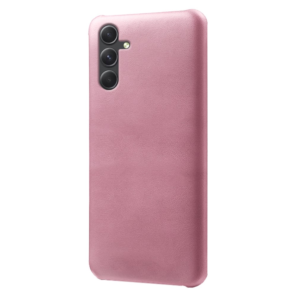 Пластмасов калъф Wood Leather за Samsung Galaxy A55 5G, Розов