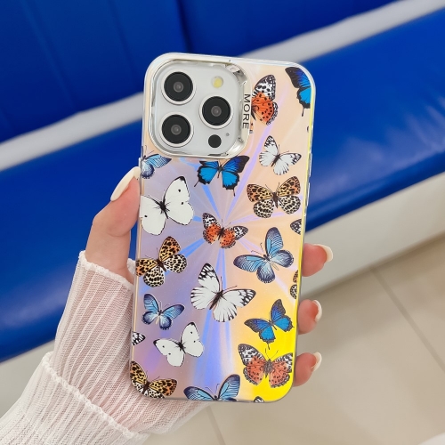 Удароустойчив калъф Bling Butterfly за iPhone 15 Pro Max, Разноцветни пеперуди