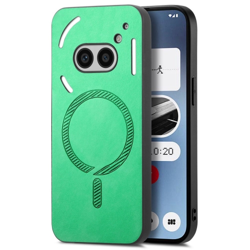 Удароустойчив калъф MagSF Leather за Nothing Phone 2a Plus / Phone 2a, Зелен