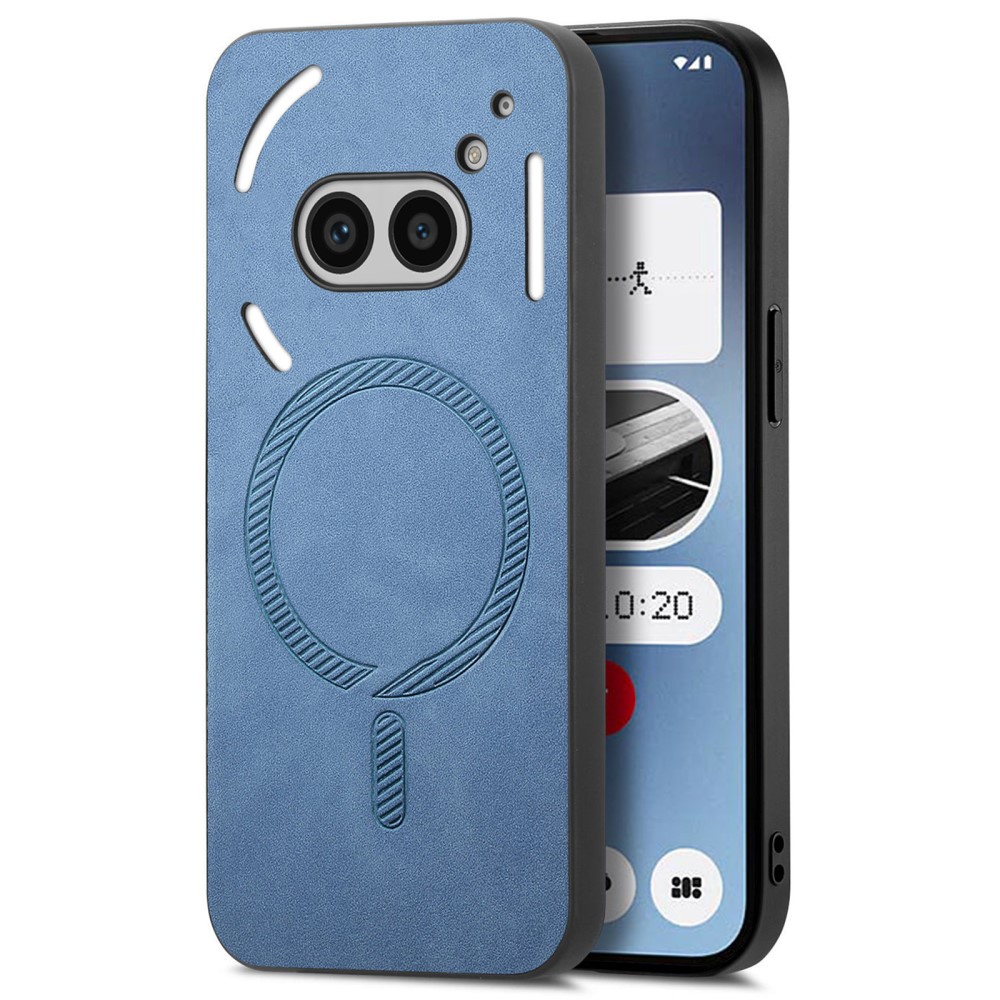 Удароустойчив калъф MagSF Leather за Nothing Phone 2a Plus / Phone 2a, Син