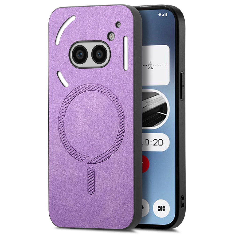 Удароустойчив калъф MagSF Leather за Nothing Phone 2a Plus / Phone 2a, Лилав