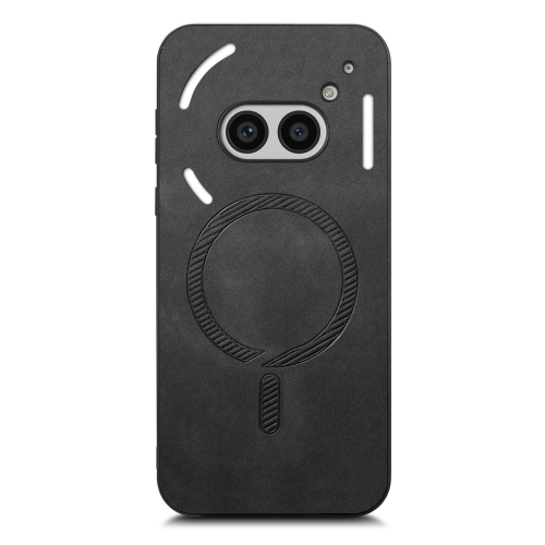 Удароустойчив калъф MagSF Leather за Nothing Phone 2a Plus / Phone 2a, Черен
