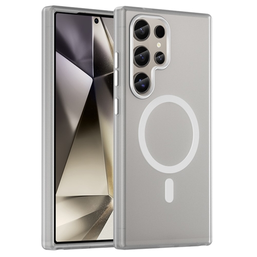 Силиконов калъф MagSF Matte за Samsung Galaxy S24 Ultra, Бял