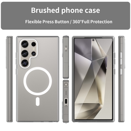 Силиконов калъф MagSF Matte за Samsung Galaxy S24 Ultra, Бял