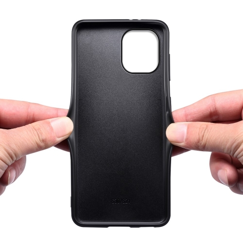 Удароустойчив калъф Leather Coated за iPnone 12 / 12 Pro, Черен