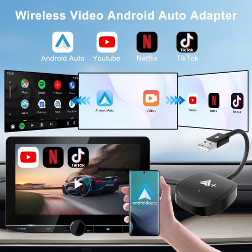 Безжичен Android Auto адаптер 020-7++ USB Dongle, Черен