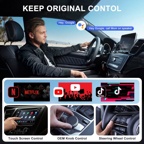 Безжичен Android Auto адаптер 020-7++ USB Dongle, Черен