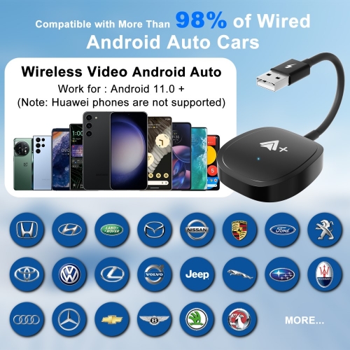 Безжичен Android Auto адаптер 020-7++ USB Dongle, Черен
