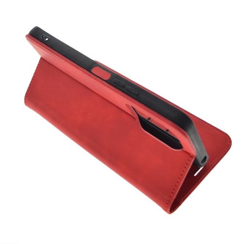 Калъф тефтер Smart Suede за Xiaomi Redmi 13C 4G / 13C 5G / Poco C65, Червен
