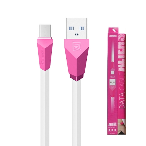 Кабел REMAX ALIENS RC-030M Micro USB, 1m, Розов-бял