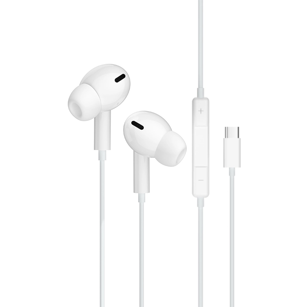 Слушалки с микрофон JELLICO EP3A, USB-C, 1.2m, Бял
