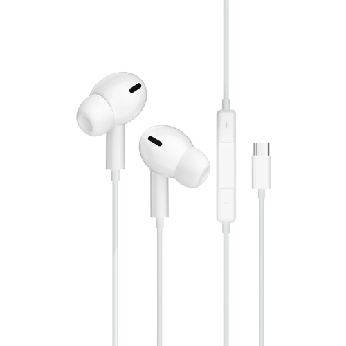 Слушалки с микрофон JELLICO EP3A, USB-C, 1.2m, Бял