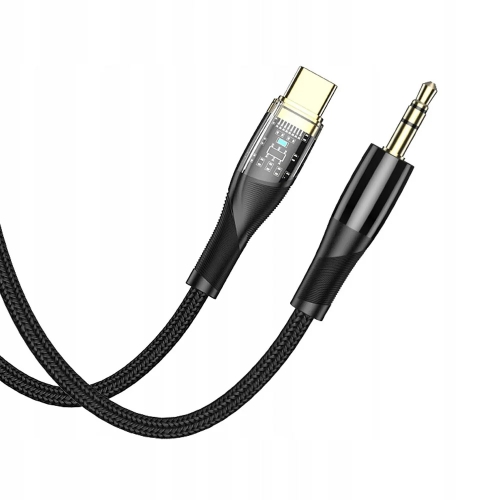 USB Кабел JELLICO B21 USB-C към 3.5mm, 1.2 m, Черен