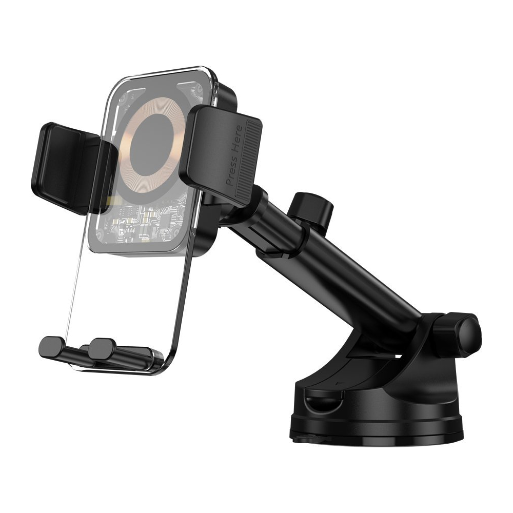 Стойка за кола Jellico W15, Wireless Car, 15W, Черен