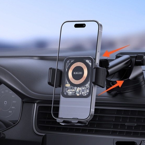 Стойка за кола Jellico W15, Wireless Car, 15W, Черен