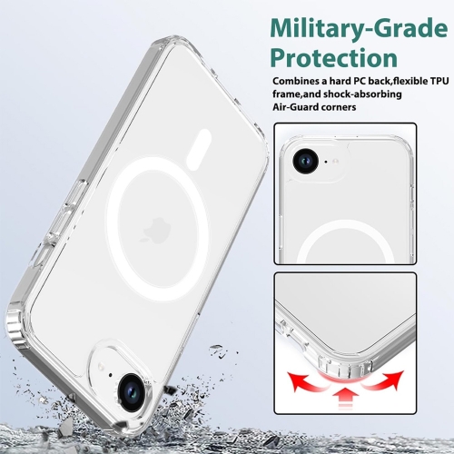 Удароустойчив калъф Swissten Jelly MagStick за iPhone 16e/17e, Прозрачен