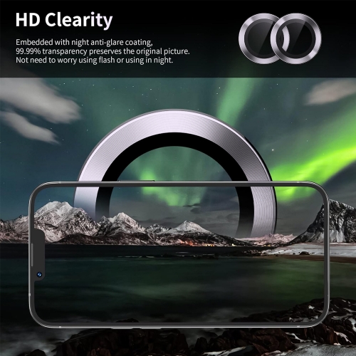 Стъклени протектори за камера Lens Fulm за iPhone 14 / 14 Plus, Бледо лилав