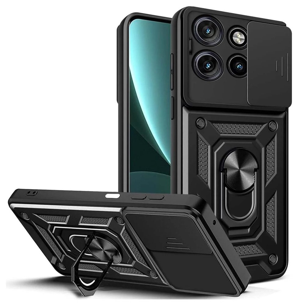 Удароустойчив калъф Techsuit CamShield за Motorola Moto G15/G15 Power, Черен