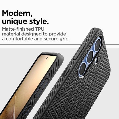 Удароустойчив Калъф Spigen Liquid Air за Samsung Galaxy S25, ACS09000, Matte, Черен, 8809971238311