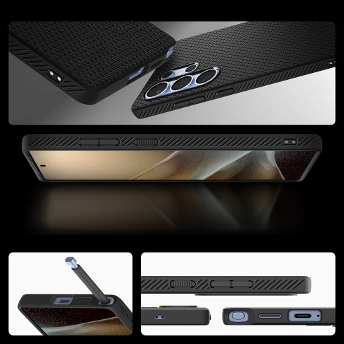 Удароустойчив Калъф Spigen Liquid Air за Samsung Galaxy S25 Ultra, ACS08953, Matte, 8809971237840, Черен