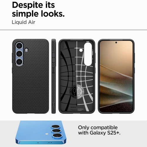 Удароустойчив Калъф Spigen Liquid Air за Samsung Galaxy S25 Plus, ACS08979, Matte, 8809971238106, Черен