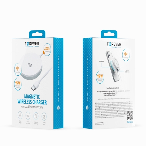 Безжично зарядно Forever Mawc-300 Wireless Q12 15W, Сребрист 