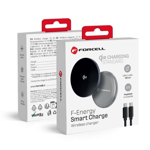 Безжично зарядно FORCELL F-ENERGY Flip Charge Qi2 15W MagSF, Сребрист