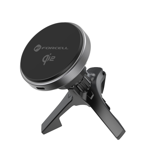 Поставка за кола с безжично зареждане FORCELL F-GRIP magnetic MagSF Qi2 15W, Сив