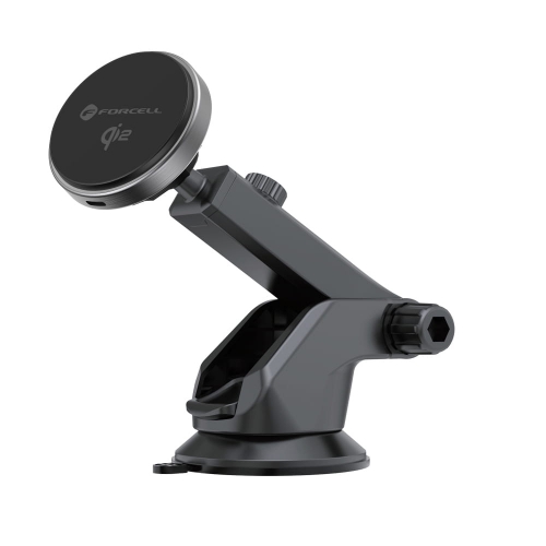 Поставка за кола с безжично зареждане FORCELL F-GRIP magnetic MagSF Qi2 15W, Сив
