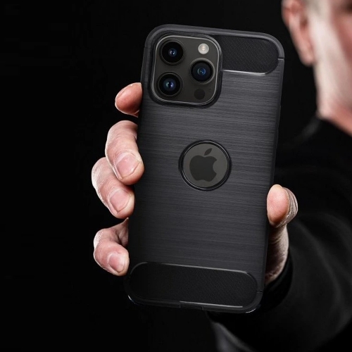 Силиконов Калъф Carbon за iPhone 12 Pro Max, Черен
