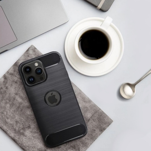 Силиконов Калъф Carbon за iPhone 12 Pro Max, Черен