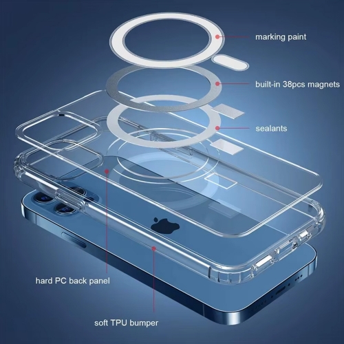 Удароустойчив калъф MagSF за iPhone 12 Pro Max, Прозрачен