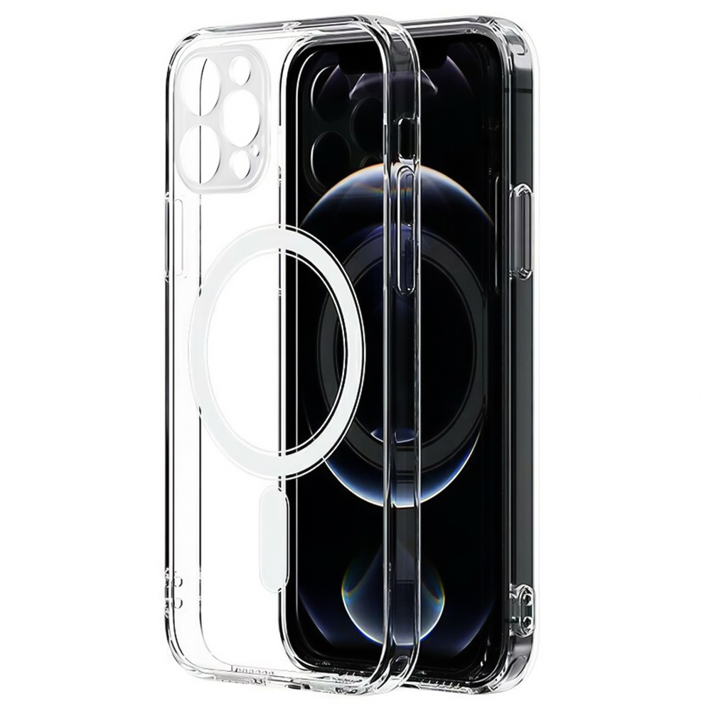 Удароустойчив калъф MagSF за iPhone 12 Pro Max, camera protection, Прозрачен