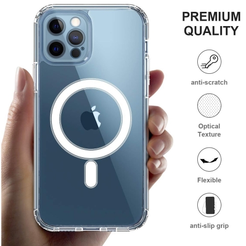 Удароустойчив калъф MagSF за iPhone 12 Pro Max, camera protection, Прозрачен