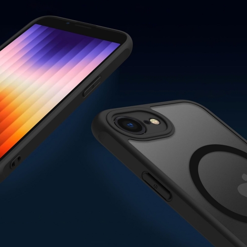 Удароустойчив калъф MagSF Matte за iPhone 16e/17e, Черен