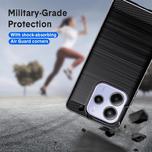 Силиконов Калъф Carbon Fibre Brushed за Xiaomi Redmi Note 14 5G, Черен