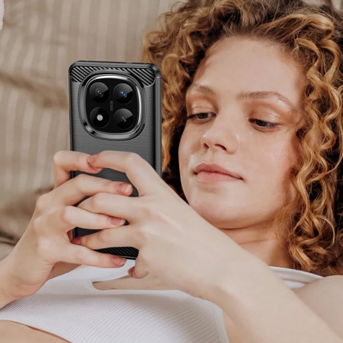 Силиконов Калъф Carbon Fibre Brushed за Xiaomi Redmi Note 14 PRO 5G  / 14 Pro Plus 5G, Черен