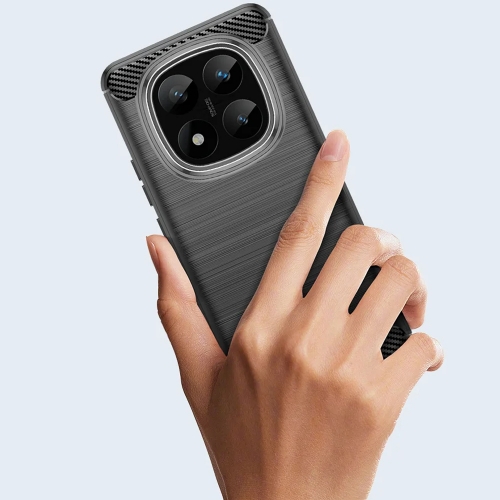 Силиконов Калъф Carbon Fibre Brushed за Xiaomi Redmi Note 14 PRO 5G  / 14 Pro Plus 5G, Черен