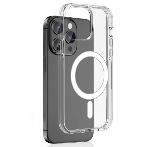 Удароустойчив калъф MagSF за iPhone 15 Pro, Прозрачен