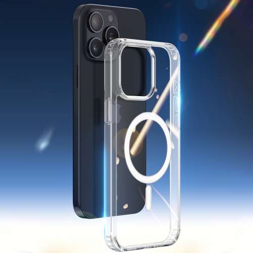 Удароустойчив калъф MagSF за iPhone 15 Pro, Прозрачен