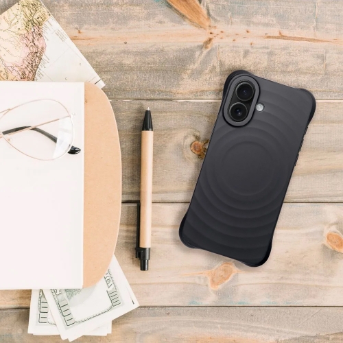 Силиконов калъф Zephyr Mag Cover за iPhone 16, Черен