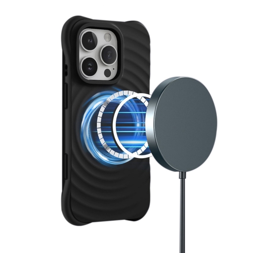 Силиконов калъф Zephyr Mag Cover за iPhone 16 Pro, Черен