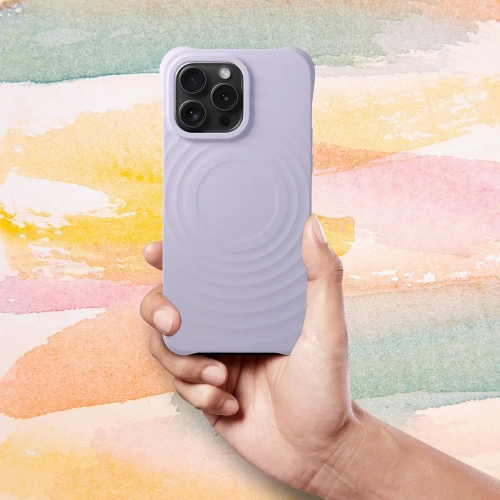 Силиконов калъф Zephyr Mag Cover за iPhone 16 Pro, Светло лилав