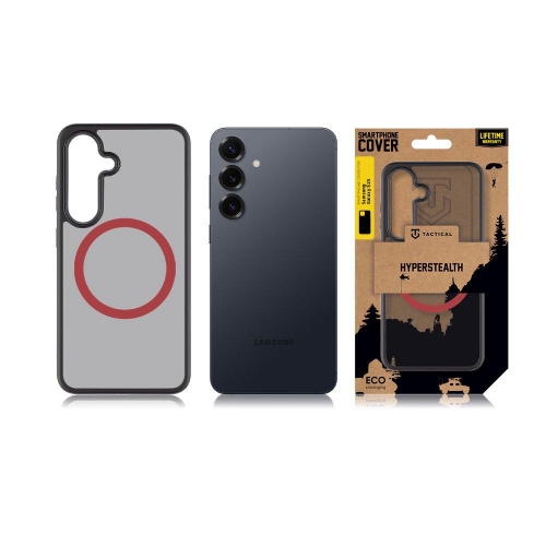 Удароустойчив калъф Tactical MagForce Hyperstealth 2.0 за Samsung Galaxy S25, Черен-червен