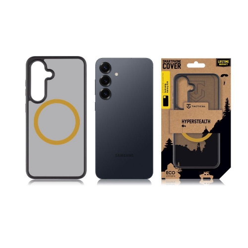 Удароустойчив калъф Tactical MagForce Hyperstealth 2.0 за Samsung Galaxy S25, Черен - жълт