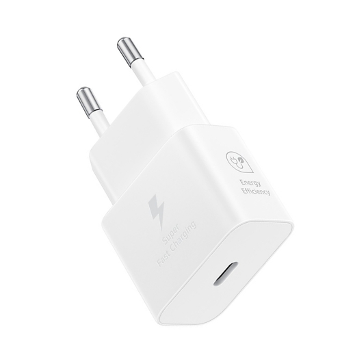 Зарядно Samsung, USB-C, 25W, EP-T2510XWEGEU, Super Fast, с кабел Type-C към Type-C, Бял