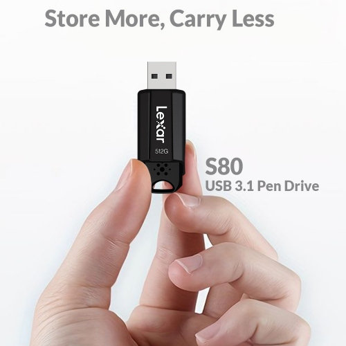 Флаш памет LEXAR JumpDrive S80, 32GB, USB 3.1, 130/25 MB/s, Черен