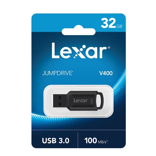 Флаш памет LEXAR JumpDrive V400, 32GB, USB 3.0, 100 MB/s, Черен