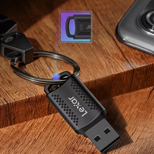 Флаш памет LEXAR JumpDrive V400, 32GB, USB 3.0, 100 MB/s, Черен