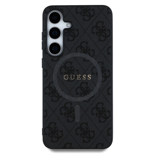 Калъф GUESS, PU Leather Colored Ring MagSafe за Samsung Galaxy S25, GUHMS25SG4GFRK, Черен